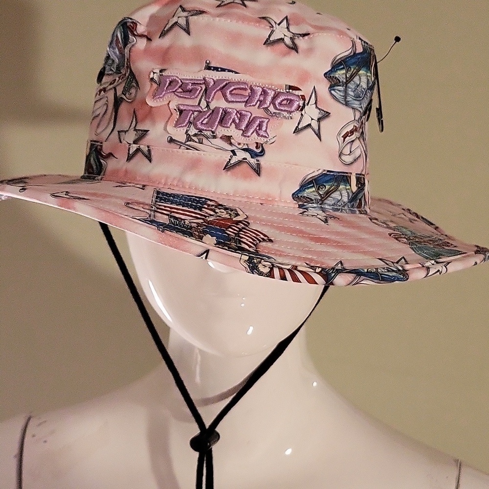 PSYCHO TUNA  mermaid  American flag  Hat
